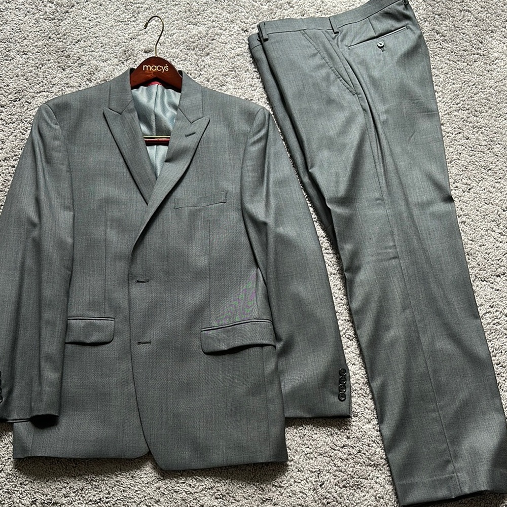 Alfani Gray Classic Fit Suit with Notch Lapels